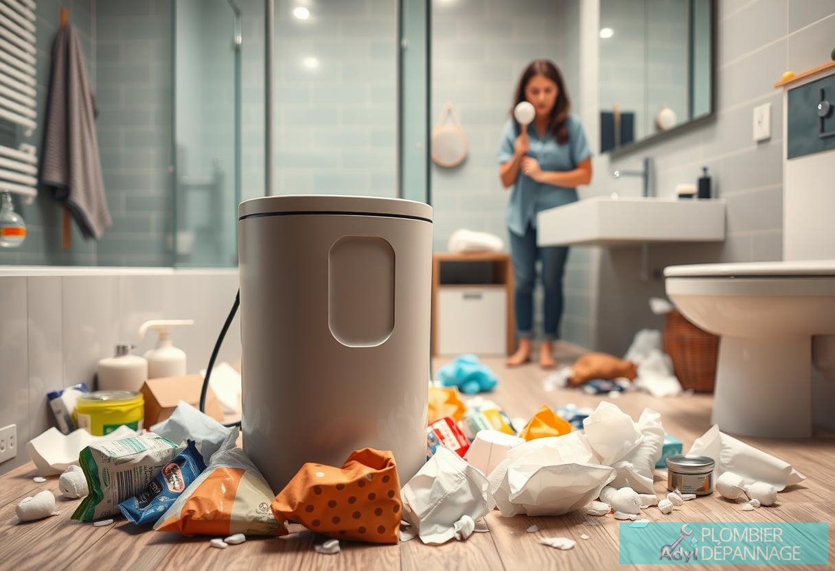 Illustration for section: Erreurs d'utilisation Mauvaises pratiques d'évacuation De nombreuses personnes sous-estiment l'impo - débouchage sanibroyeur