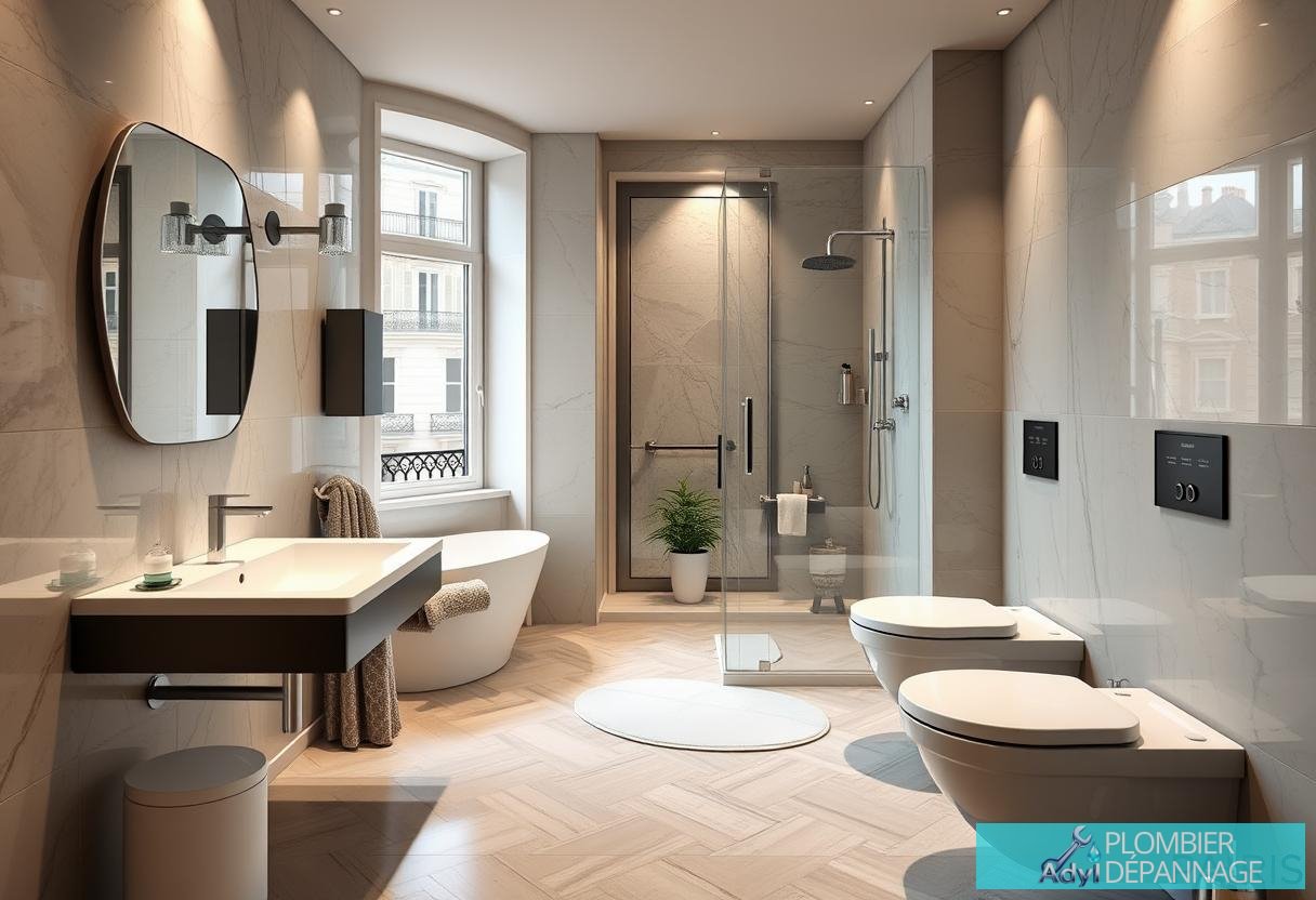 Alt text: Installation sanitaires Paris détaillée