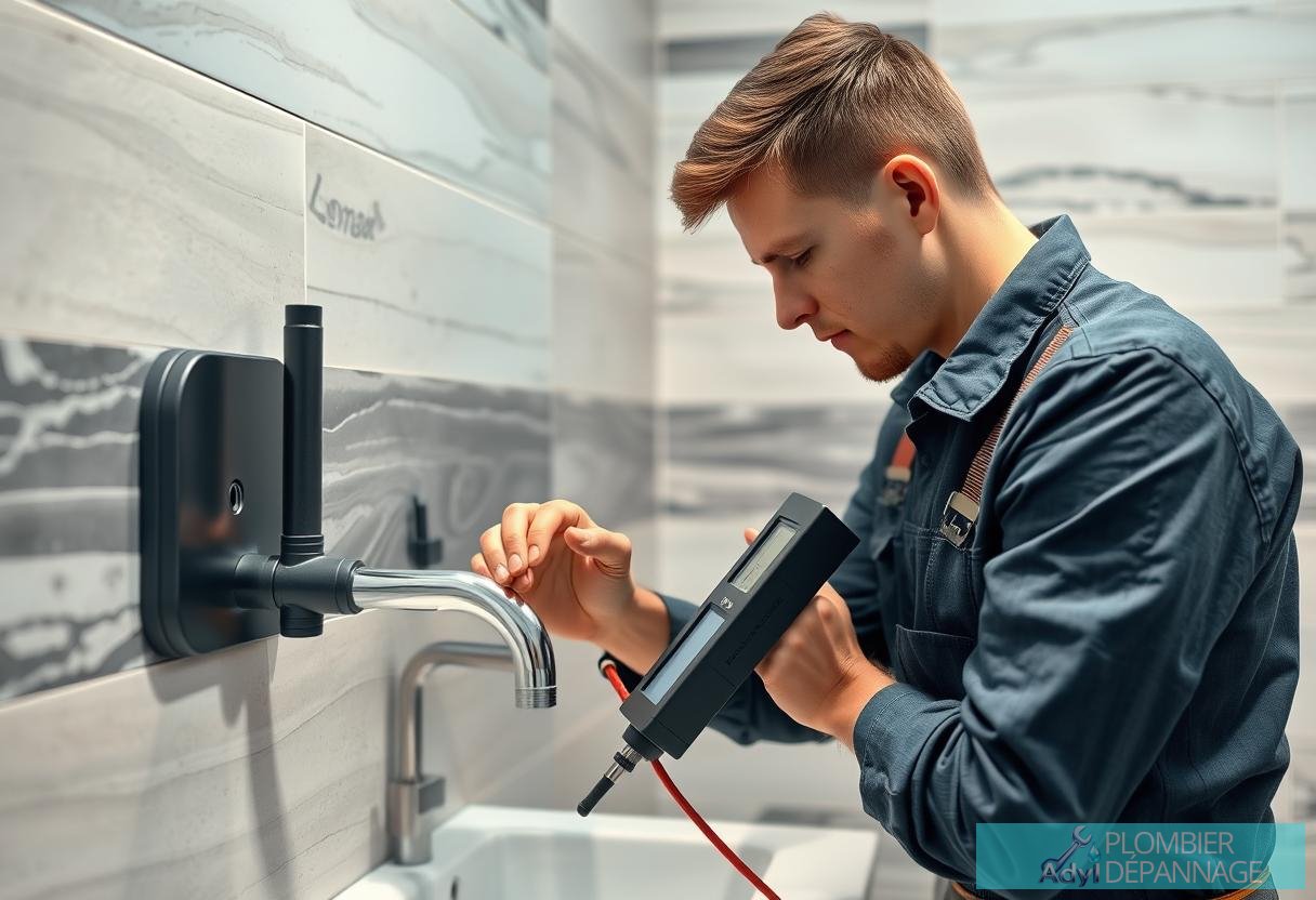 Illustration for section: Finitions et vérification du rendu Contrôle de l'étanchéité et des installations Une fois l'ins - installation sanitaires paris